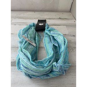 New Directions woman’s lime green striped infinity scarf NWT
